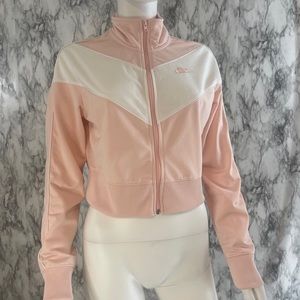 Nike Pink Jacket Zippered Cropped high collar running gym coat medium ladies